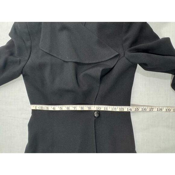 Vintage Black Tahari Coat Dress Side Snap Wrap Size 4 Rayon Career 90s Y2K - Picture 7 of 12